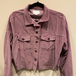 American eagle cropped corduroy button up